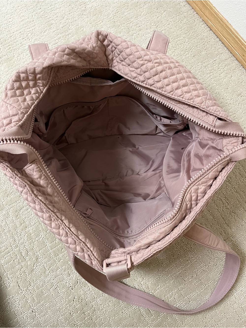 BAGSMART Quilted Tote Bag in Dusty Rose - Picture 6 of 7